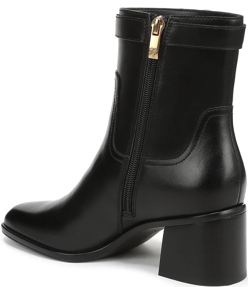 Naturalizer Icy Leather Buckle Hardware Strap Ankle Booties