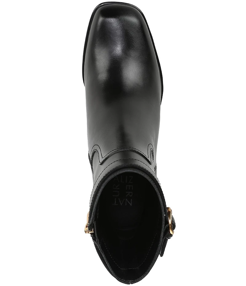 Naturalizer Icy Leather Buckle Hardware Strap Ankle Booties