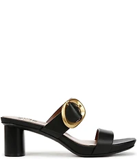 Naturalizer Ida Leather Buckle Hardware Dress Slide Sandals