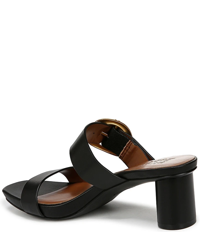 Naturalizer Ida Leather Buckle Hardware Dress Slide Sandals