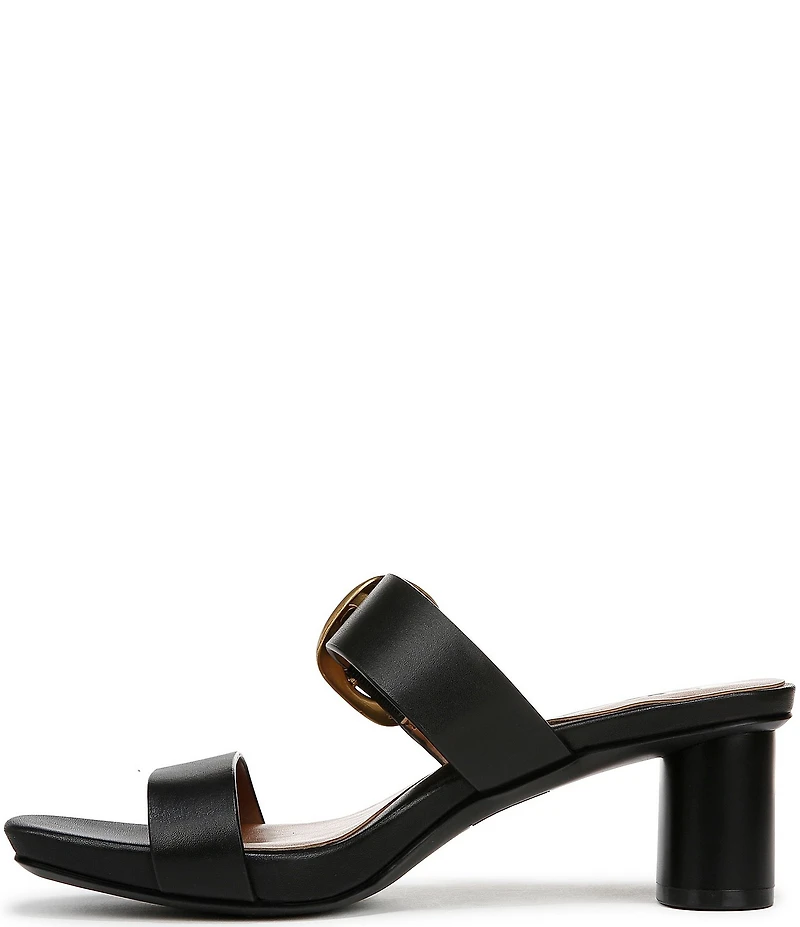 Naturalizer Ida Leather Buckle Hardware Dress Slide Sandals