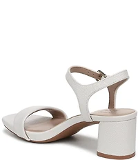 Naturalizer Izzy Leather Square Toe Ankle Strap Block Heel Dress Sandals