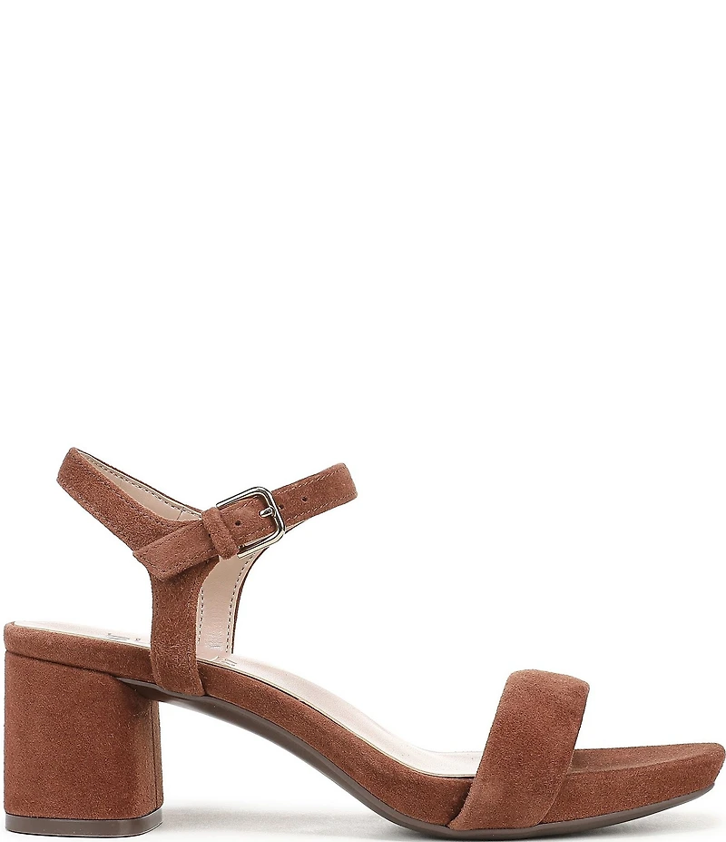 Naturalizer Izzy Suede Ankle Strap Block Heel Dress Sandals