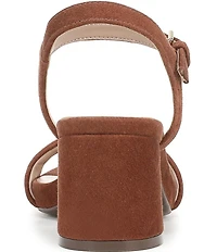 Naturalizer Izzy Suede Ankle Strap Block Heel Dress Sandals