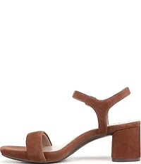 Naturalizer Izzy Suede Ankle Strap Block Heel Dress Sandals