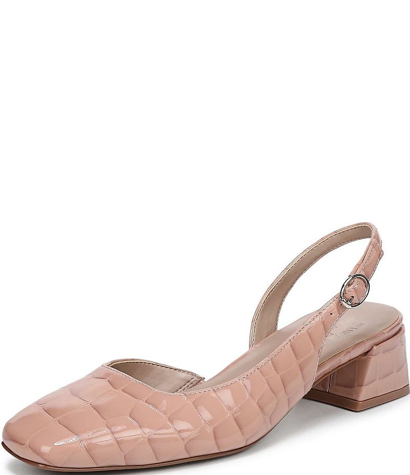 Naturalizer Jayla Croco Embossed Patent Leather d'Orsay Slingback Pumps