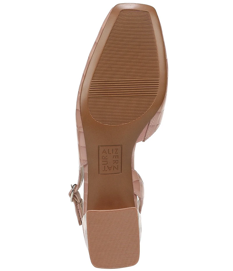 Naturalizer Jayla Croco Embossed Patent Leather d'Orsay Slingback Pumps