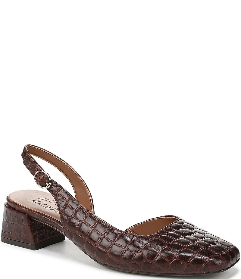 Naturalizer Jayla Croco Embossed Leather d'Orsay Slingback Dress Pumps