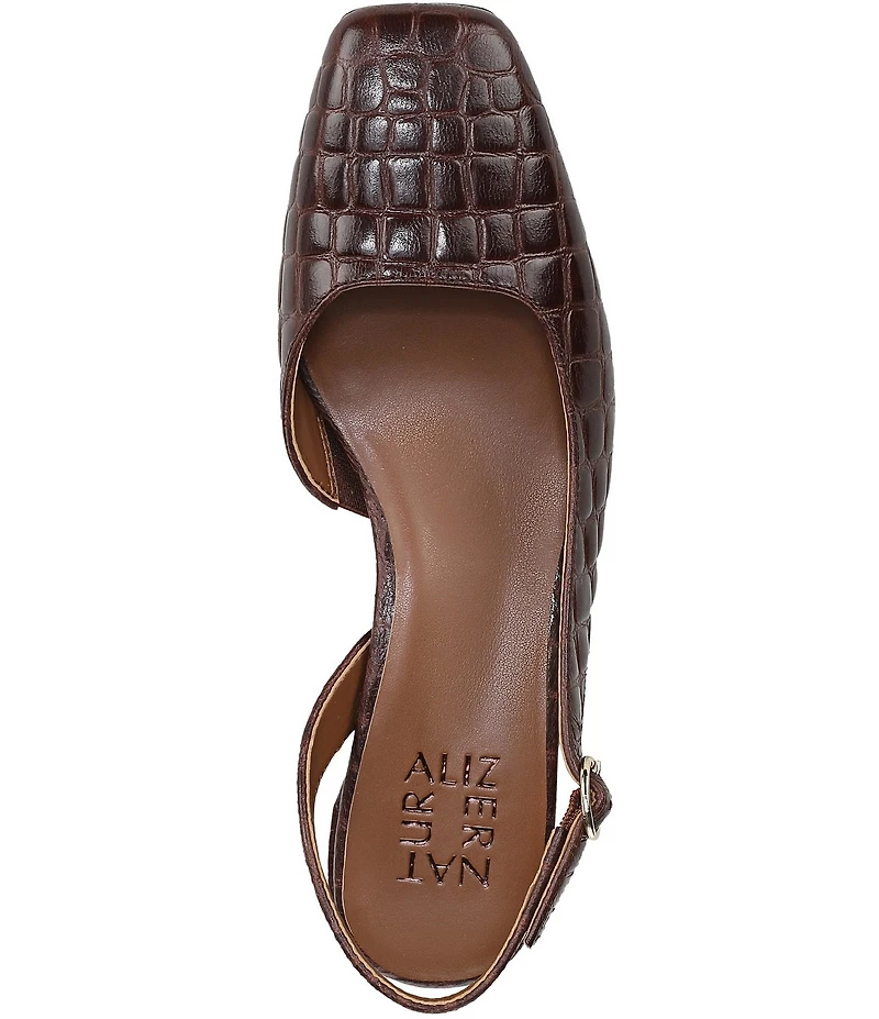 Naturalizer Jayla Croco Embossed Leather d'Orsay Slingback Dress Pumps