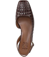 Naturalizer Jayla Croco Embossed Leather d'Orsay Slingback Dress Pumps