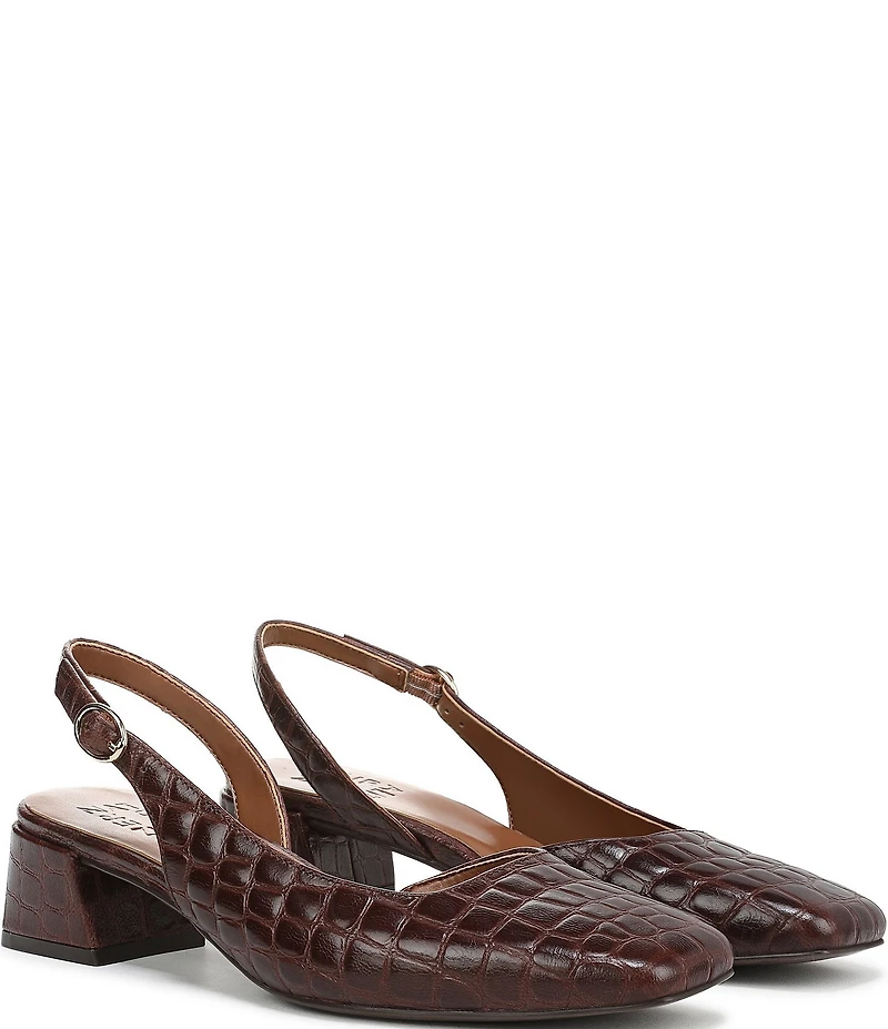 Naturalizer Jayla Croco Embossed Leather d'Orsay Slingback Dress Pumps