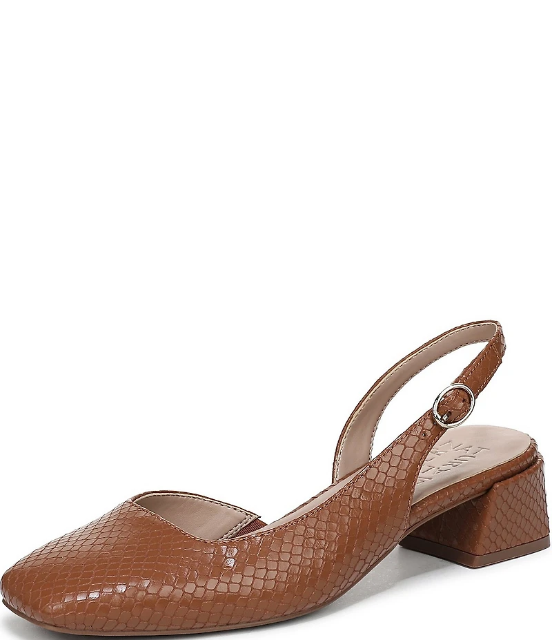 Naturalizer Jayla Snake Embossed Leather d'Orsay Slingback Dress Pumps