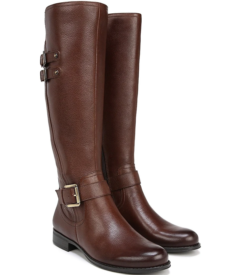 Naturalizer Jessie Leather Buckle Hardware Tall Riding Boots