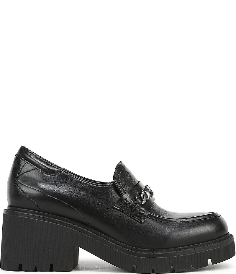 Naturalizer Jolee Leather Lug Sole Chain Loafers