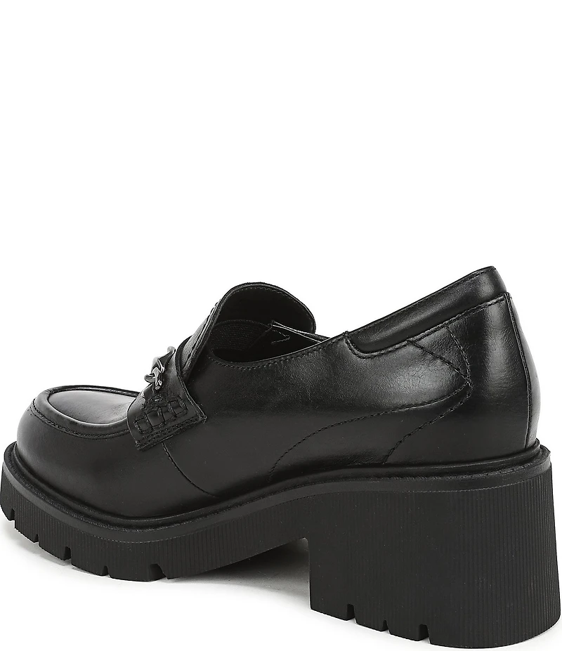 Naturalizer Jolee Leather Lug Sole Chain Loafers