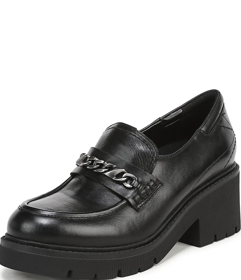 Naturalizer Jolee Leather Lug Sole Chain Loafers