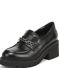 Naturalizer Jolee Leather Lug Sole Chain Loafers