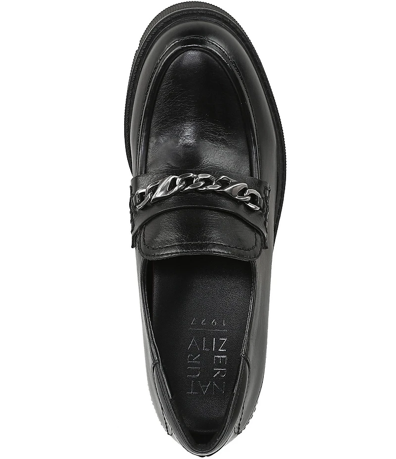 Naturalizer Jolee Leather Lug Sole Chain Loafers