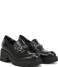 Naturalizer Jolee Leather Lug Sole Chain Loafers