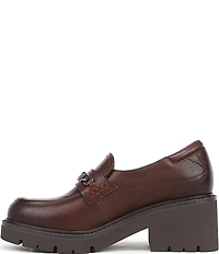 Naturalizer Jolee Leather Lug Sole Chain Loafers