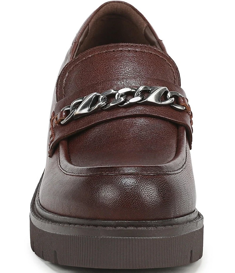 Naturalizer Jolee Leather Lug Sole Chain Loafers