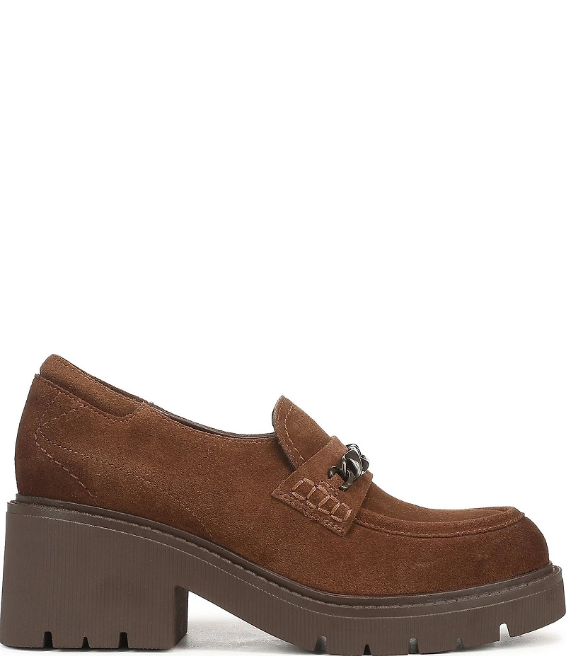 Naturalizer Jolee Suede Lug Sole Chain Loafers