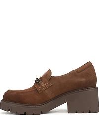 Naturalizer Jolee Suede Lug Sole Chain Loafers