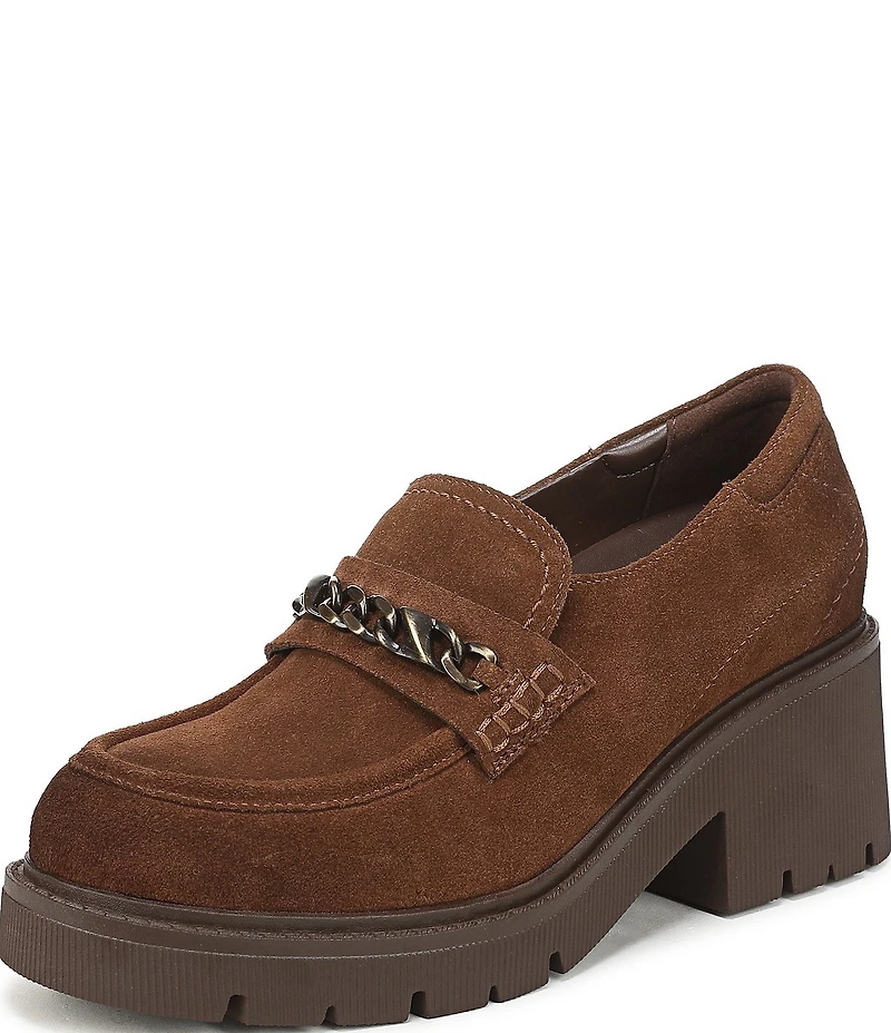 Naturalizer Jolee Suede Lug Sole Chain Loafers