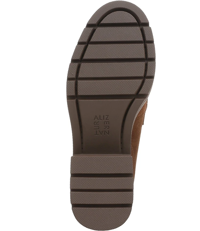 Naturalizer Jolee Suede Lug Sole Chain Loafers