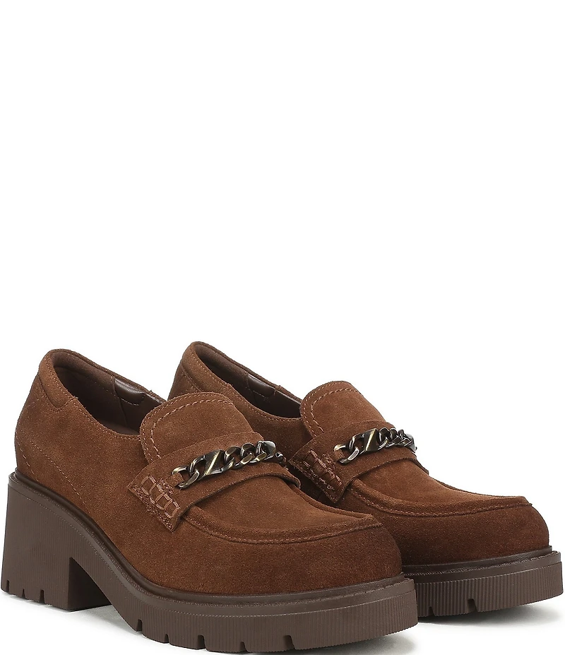 Naturalizer Jolee Suede Lug Sole Chain Loafers