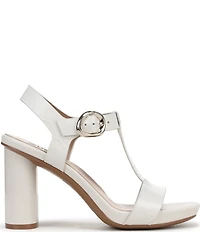 Naturalizer Jordis Croco Leather Buckle Hardware T-Strap Dress Sandals