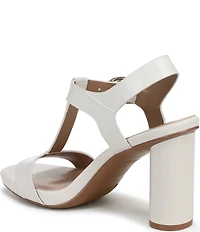 Naturalizer Jordis Croco Leather Buckle Hardware T-Strap Dress Sandals