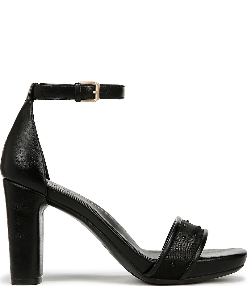 Naturalizer Joy Mesh Rhinestone Square Toe Ankle Strap Dress Sandals