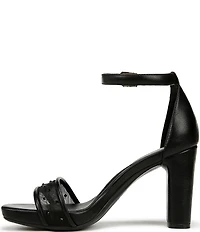 Naturalizer Joy Mesh Rhinestone Square Toe Ankle Strap Dress Sandals