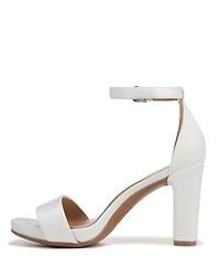 Naturalizer Joy Ankle Strap Satin Square Toe Ankle Strap Dress Sandals