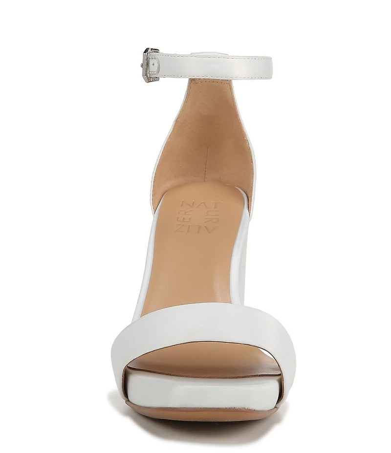 Naturalizer Joy Ankle Strap Satin Square Toe Ankle Strap Dress Sandals