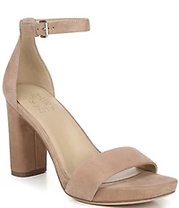 Naturalizer Joy Ankle Strap Suede Square Toe Ankle Strap Dress Sandals