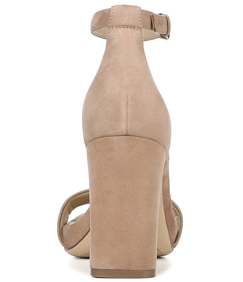 Naturalizer Joy Ankle Strap Suede Square Toe Ankle Strap Dress Sandals
