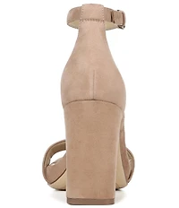 Naturalizer Joy Ankle Strap Suede Square Toe Ankle Strap Dress Sandals