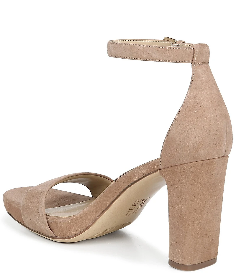 Naturalizer Joy Ankle Strap Suede Square Toe Ankle Strap Dress Sandals