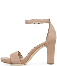 Naturalizer Joy Ankle Strap Suede Square Toe Ankle Strap Dress Sandals