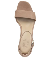 Naturalizer Joy Ankle Strap Suede Square Toe Ankle Strap Dress Sandals