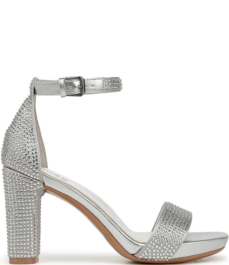 Naturalizer Joy Rhinestone Embellished Square Toe Ankle Strap Dress Sandals