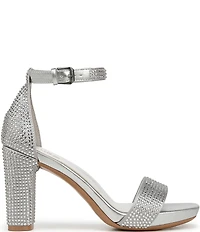 Naturalizer Joy Rhinestone Embellished Square Toe Ankle Strap Dress Sandals