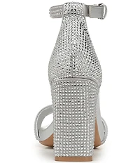 Naturalizer Joy Rhinestone Embellished Square Toe Ankle Strap Dress Sandals