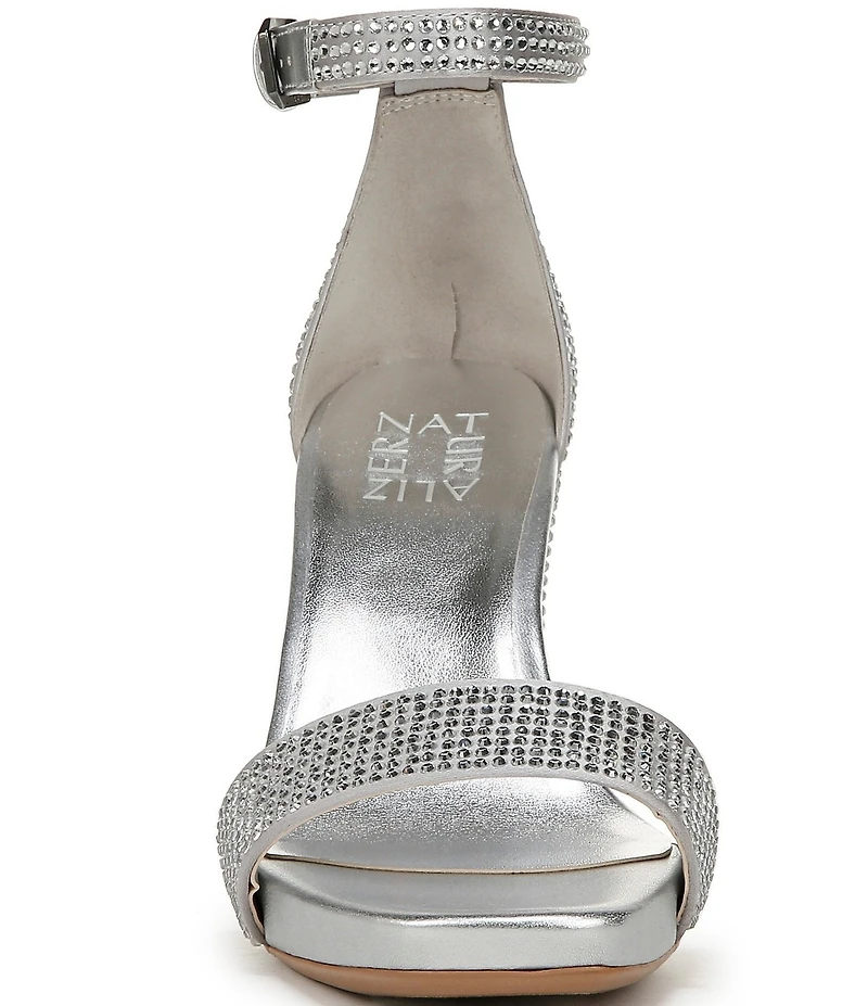 Naturalizer Joy Rhinestone Embellished Square Toe Ankle Strap Dress Sandals
