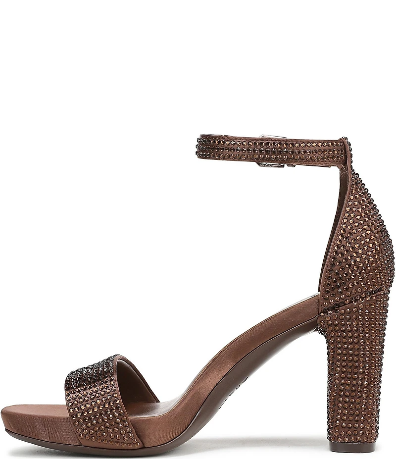 Naturalizer Joy Rhinestone Embellished Square Toe Ankle Strap Dress Sandals