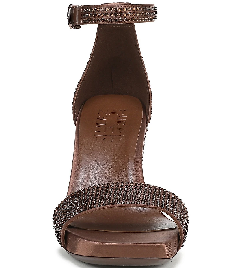 Naturalizer Joy Rhinestone Embellished Square Toe Ankle Strap Dress Sandals