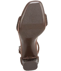 Naturalizer Joy Rhinestone Embellished Square Toe Ankle Strap Dress Sandals