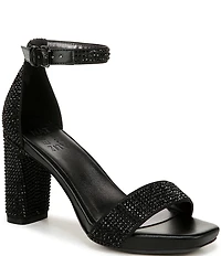 Naturalizer Joy Rhinestone Embellished Square Toe Ankle Strap Dress Sandals